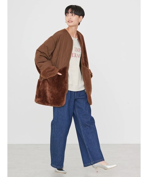 「AMERICAN HOLIC」 ジップアップブルゾン L ブラウン レディース_画像9