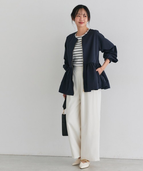 Pierrot（ピエロ） ブルゾン アウター ヘムフレアノーカラーブルゾン