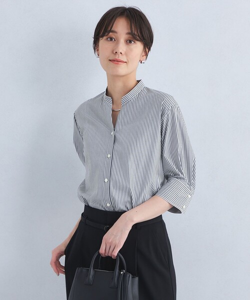 「green label relaxing」 長袖ブラウス FREE ライラック レディース green label relaxing ブラウス シャツ スタンド スキッパー 5分