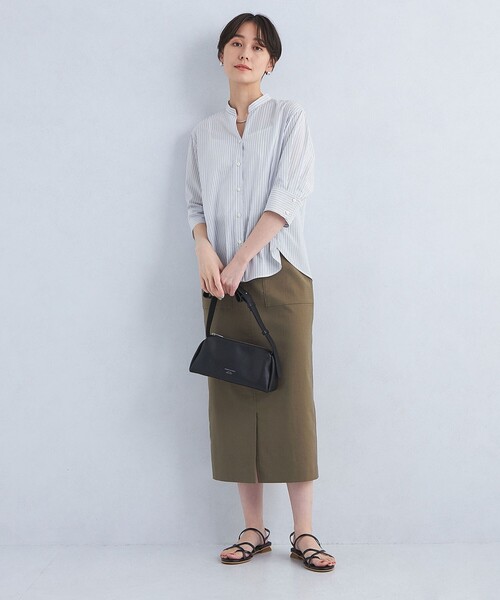 「green label relaxing」 半袖ブラウス - ブラック レディース green label relaxing ブラウス シャツ 袖タック ショート