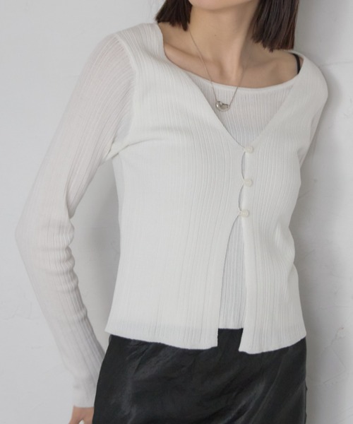 leimn tシャツ レイヤード風リブトップス レディース : ZOZOTOWN Yahoo