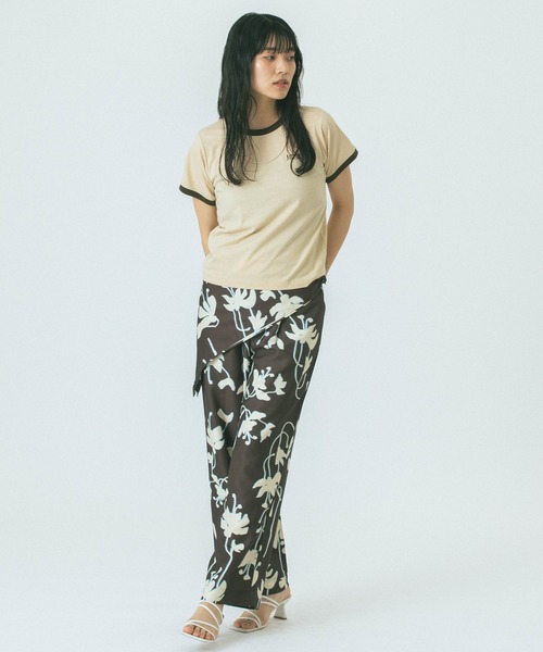 ROSE BUD（ローズバッド） パンツ FLOWER PRINT PANTS レディース