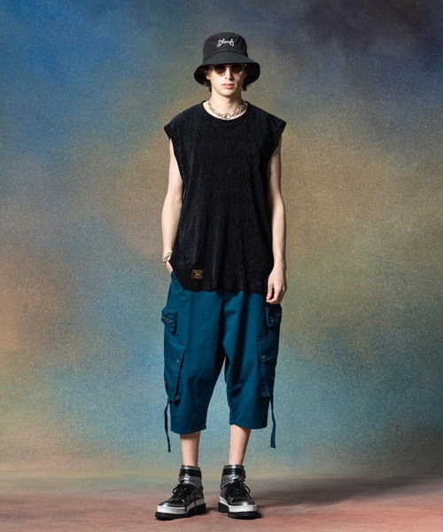 glamb tシャツ Glamour Crepe Sleeveless T-Shirt / グラマー