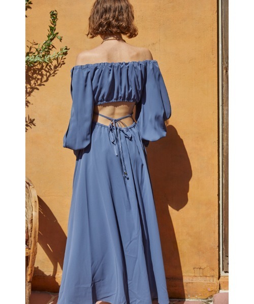 Estella.K ワンピース Mykonos Open Sleeve Dress オフショルカット