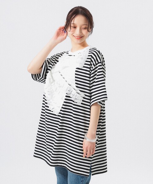 BEAMS BOY tシャツ 「別注」TORI-TO / バイアス フリル BIG T