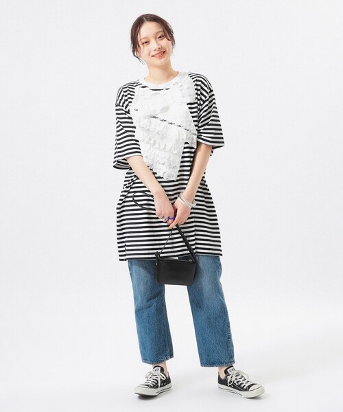 BEAMS BOY tシャツ 「別注」TORI-TO / バイアス フリル BIG T