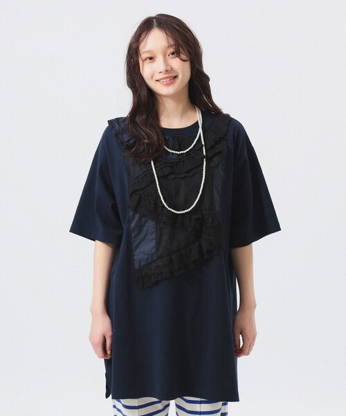 TORI-TO×BEAMS BOY★フリルレースクルーネックスウェット美品 BEAMS BOY（ビームスボーイ）の「TORI-TO × BEAMS BOY / 横