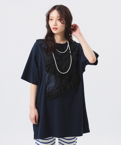BEAMS BOY tシャツ 「別注」TORI-TO / バイアス フリル BIG T