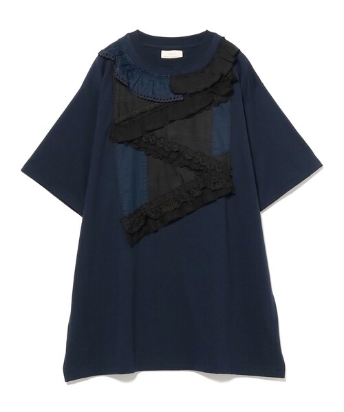 良品★ 【Tori-to／ビームスボーイ】 パンツ スウェット Ｍ 裾フリル 黒 BEAMS BOY tシャツ 「別注」TORI-TO / バイアス フリル BIG T