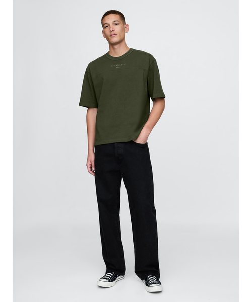 GAP tシャツ オーバーサイズ ATHLETICロゴ Tシャツ メンズ