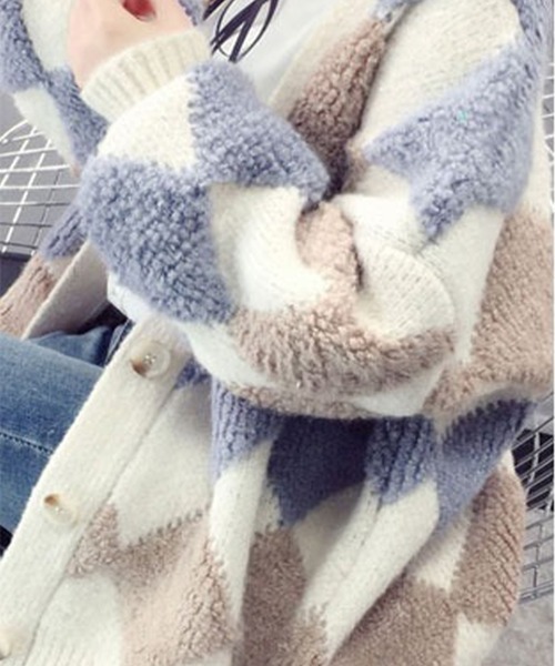 LUMIRA カーディガン マルチカラーニットカーディガン レディース