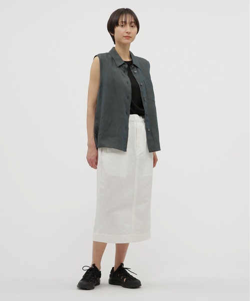 MARGARET HOWELL スカート COTTON LINEN CHECK SKIRT | MARGARET HOWELL（マーガレット
