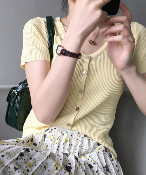 「Bifrost」 「Girly Doll」ニットカーディガン F イエロー レディース_画像2