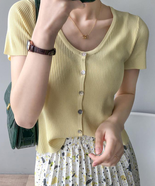 「Bifrost」 「Girly Doll」ニットカーディガン F イエロー レディース_画像3