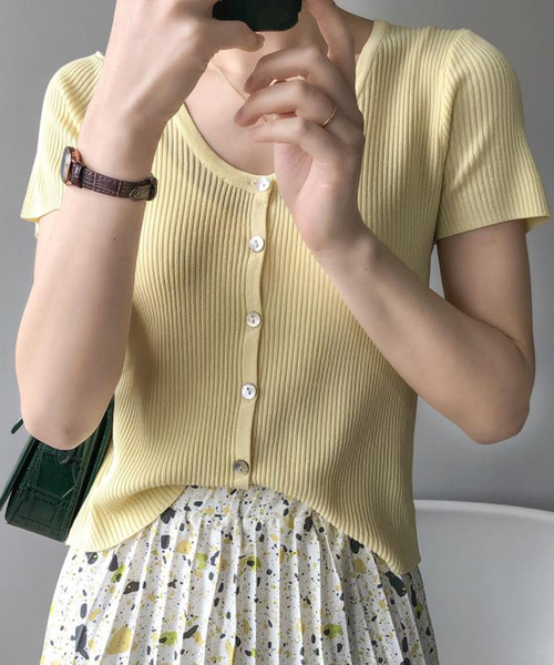 「Bifrost」 「Girly Doll」ニットカーディガン F イエロー レディース_画像4