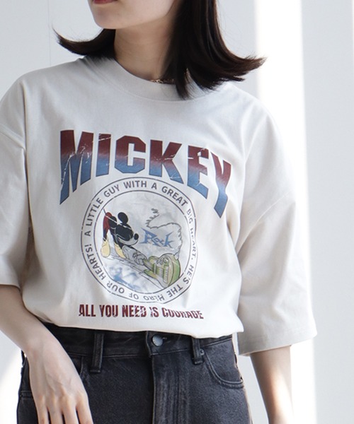tシャツ Disney Tee / Mickey 1 レディース メンズ Disney tシャツ 「Disney/ディズニー」ヴィンテージライクロック