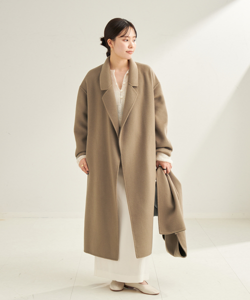 美品Plageプラージュ リラックス ウール ラップコートBROWN茶色 38 美品Plageプラージュ リラックス ウール ラップコートBROWN茶色 38