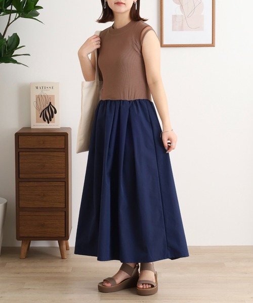 【新品】A.N.L　配色切替ノースリーブワンピース ワンピース A.N.L 配色切替ノースリーブワンピース : ZOZOTOWN