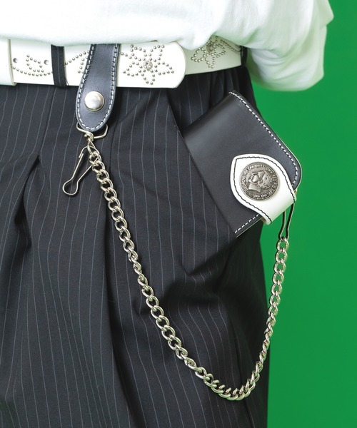 財布 an meets zakka ネイティブ刻印コンチョフラップウォレット