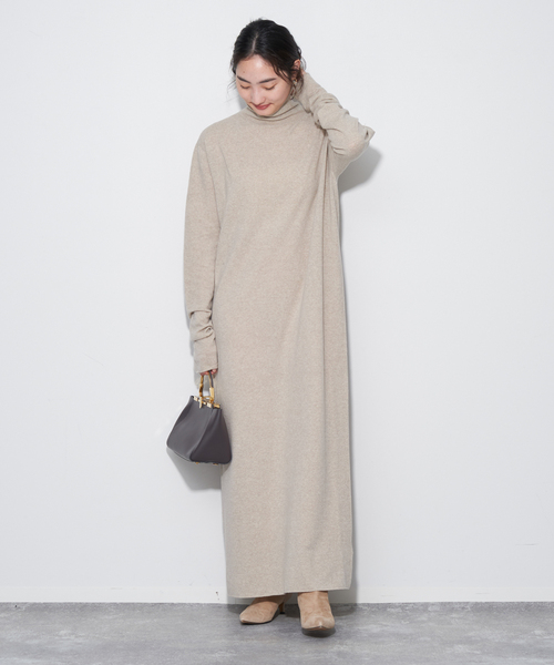 洗える 裏起毛シャギー ワンピース ワンピース ジャージーワンピース