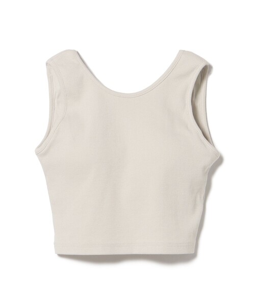 BEAMS HEART タンクトップ ノースリーブ カップ付き クロップド