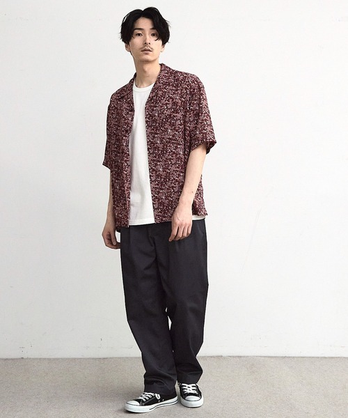 RATTLE TRAP シャツ シアーペイズリー柄オープンカラー半袖