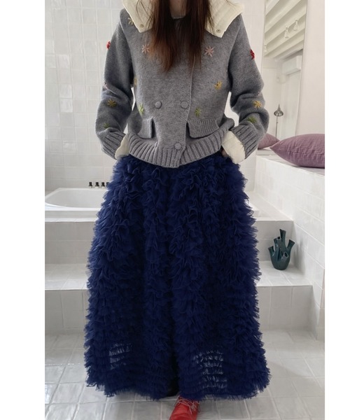 FAVORITO スカート ハイウエストゴム付きチュールスカート : ZOZOTOWN