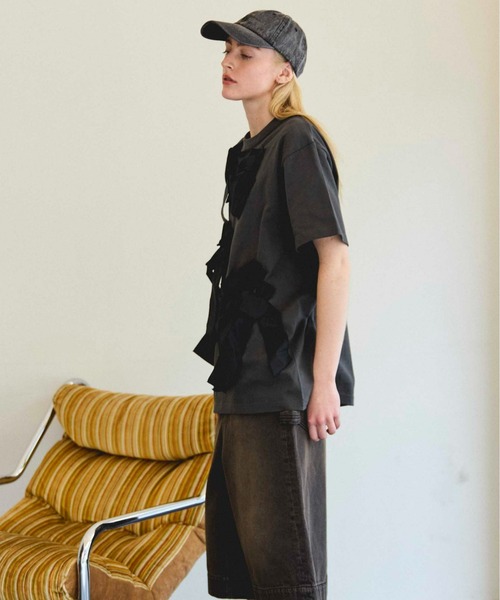 [MAISON SPECIAL]ドッキングツイステッドTシャツ/BLACK Docking Twisted T-shirt/ドッキングツイステッドTシャツ