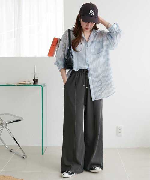 【新品未使用】シアーストライプシャツ　ディスコート Discoat｜シアーストライプシャツ《WEB限定カラーあり
