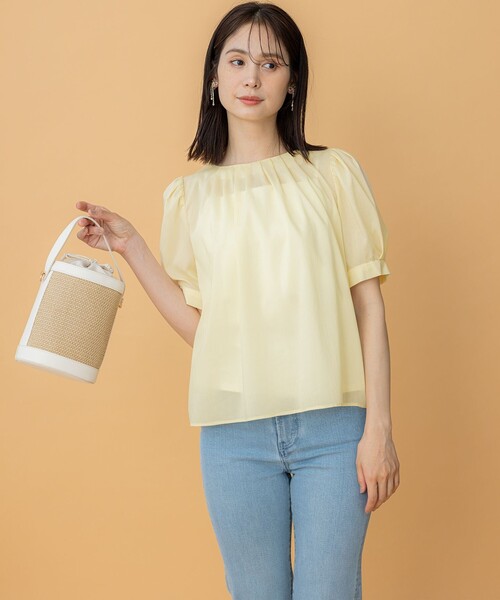 ブラウス シャツ ソフトローンパフスリーブ ブラウス レディース 組曲 ブラウス シャツ ソフトローンパフスリーブ レディース