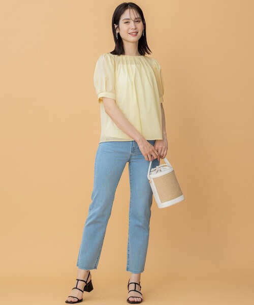 ブラウス シャツ ソフトローンパフスリーブ ブラウス レディース 組曲 ブラウス シャツ ソフトローンパフスリーブ レディース