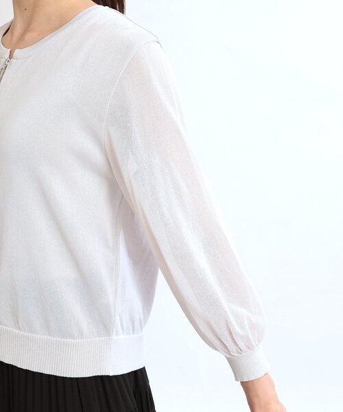 Reflect カーディガン 「夏SALE／手洗い可」ジップアップニット