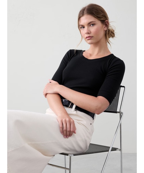 「BANANA REPUBLIC FACTORY STORE」 半袖Tシャツ M ホワイト レディース