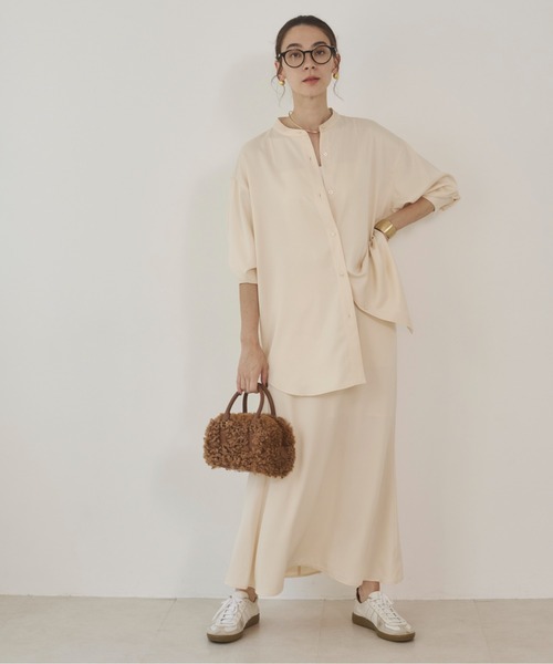 ANGIE ブラウス シャツ 「セットアップ対応」オーバーサイズ バンド
