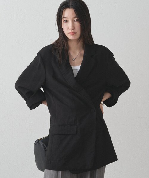 ベスト ジレ カシュクールオーバージャケット レディース Loungedress ベスト ジレ カシュクールオーバージャケット