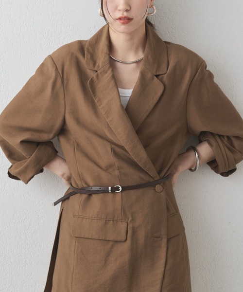 ベスト ジレ カシュクールオーバージャケット レディース