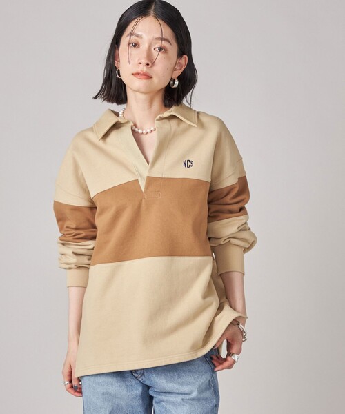 tシャツ SHIPS NINE CASE:配色 スキッパー プルオーバー レディース