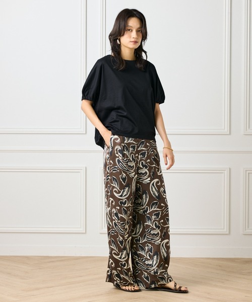 INED tシャツ ギザリヨセルスムース ボートネックドルマンカットソー