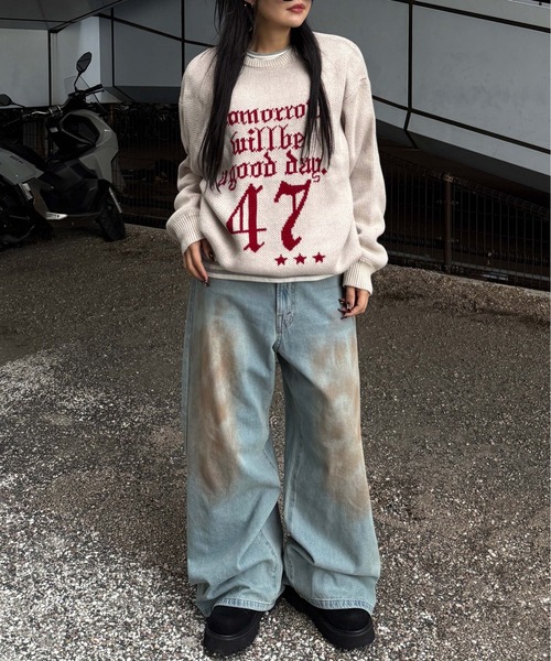 ジーンズ 汚れ加工バギーデニム メンズ レディース : ZOZOTOWN Yahoo