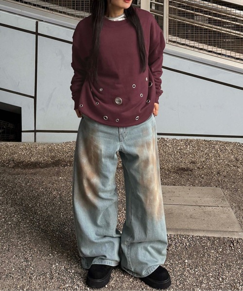 ジーンズ 汚れ加工バギーデニム メンズ レディース : ZOZOTOWN Yahoo