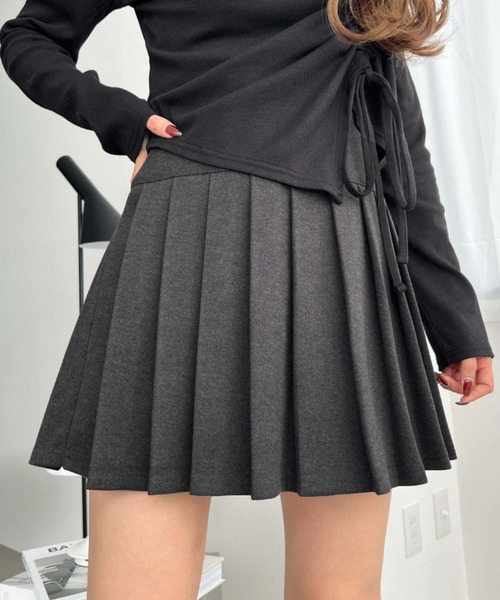 moment+ スカート 微起毛ウールライクプリーツミニスカート : ZOZOTOWN