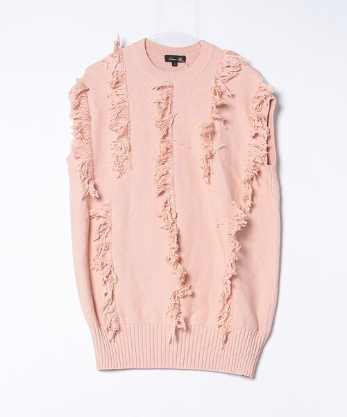 Drawer ニット ノースリーブ DRAWER (ドゥロワー) 1.5G天竺編みクルー