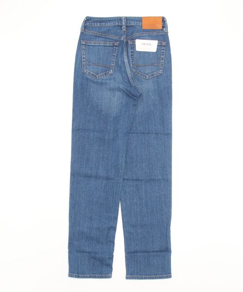 [SOMETHING] обработка Denim брюки SMALL индиго голубой женский 