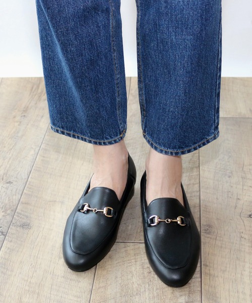 Fin（フィン） ローファー 2WAY本革ビットローファー「低反発スポンジ