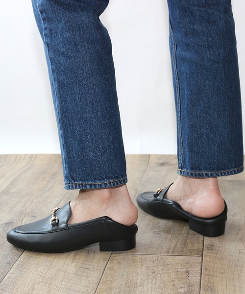 Fin（フィン） ローファー 2WAY本革ビットローファー「低反発スポンジ