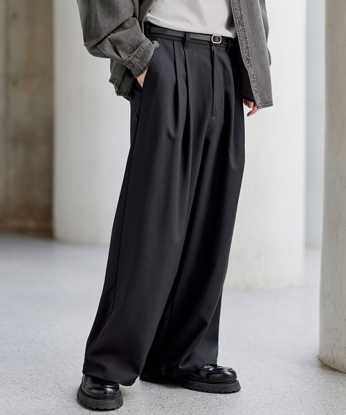 ASTRONOMY スラックス 「防シワ」2タックワイドストレートバギー