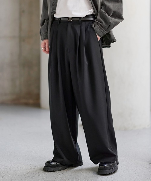 ASTRONOMY スラックス 「防シワ」2タックワイドストレートバギー