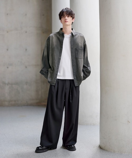 ASTRONOMY スラックス 「防シワ」2タックワイドストレートバギー