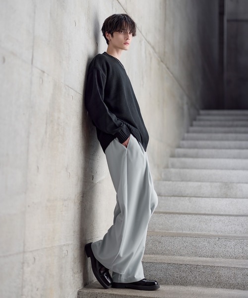 ASTRONOMY スラックス 「防シワ」2タックワイドストレートバギー