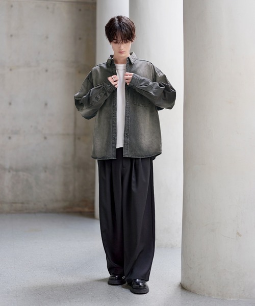 ASTRONOMY ワイドパンツ スラックス 「防シワ」2タックワイド